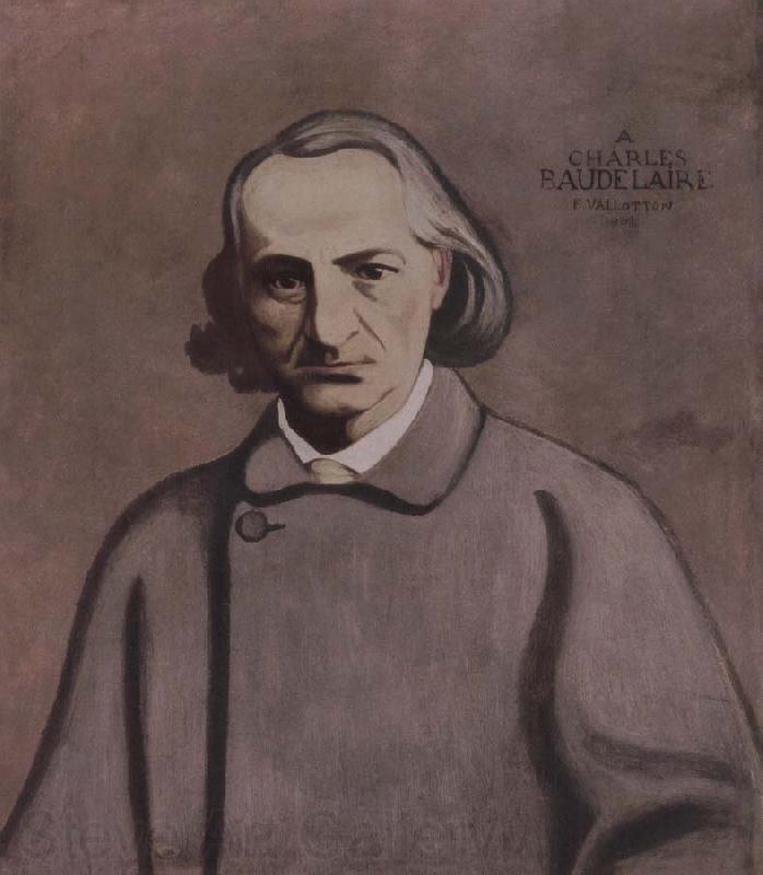 Felix Vallotton Portrait decoratif of Charles Baudelaire Norge oil painting art